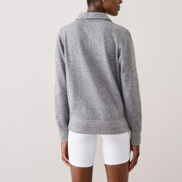 Classic Roots heathered grey 3/4 Zip sweater / sweatshirt / polo - Picture 2 of 5